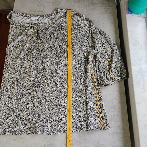 J Jill Ditsy Floral Blouse Womens Plus 3X Boho Bohemian Peasant Relaxed Flowy - Picture 11 of 13